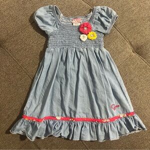 Vintage Guess Baby Girl Chambray Smocked Dress (24m) 1990-2000ish